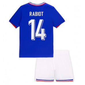 Francie Adrien Rabiot #14 Dětské Domácí dres komplet ME 2024 Krátký Rukáv (+ trenýrky)